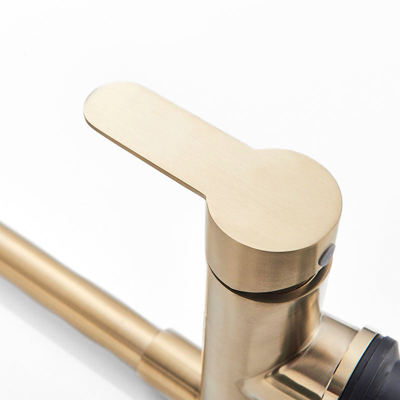 Modern Kitchen Faucet  Brushed Gold Swan Neck Design - Product example
