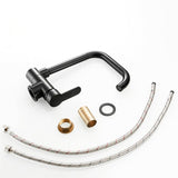 Modern Kitchen Faucet  Folding Gooseneck Design Black Finish - Detailed view