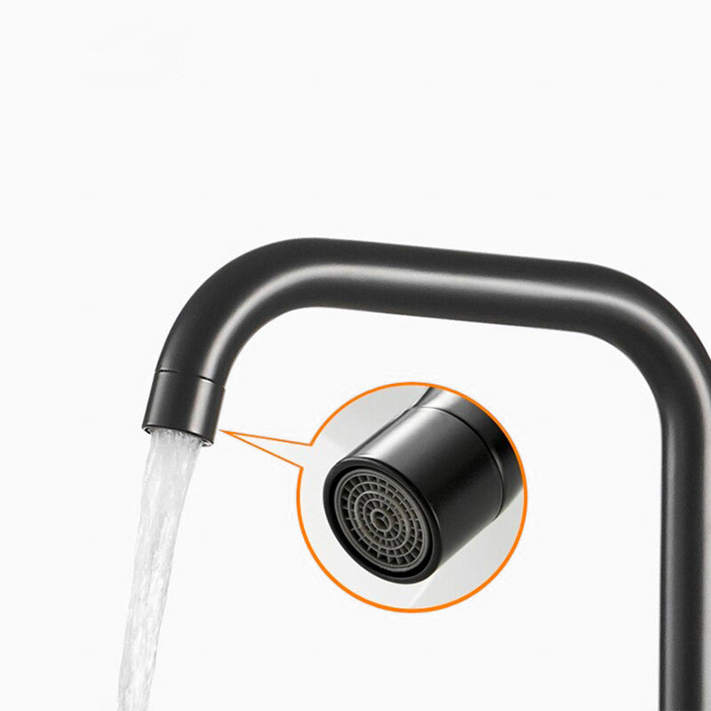 Modern Kitchen Faucet  Folding Gooseneck Design Black Finish - Product example