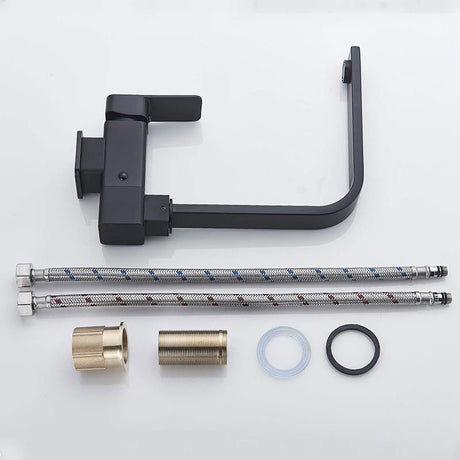 Modern Kitchen Faucet  Flat Neck Matte Black Folding Design - Product detail 4