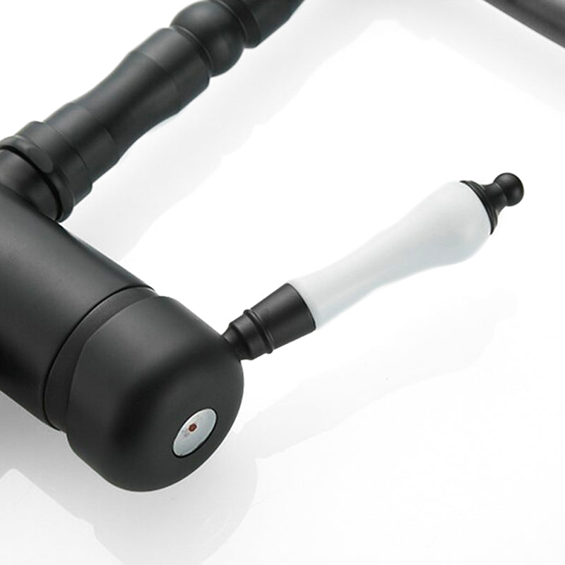 Vintage Kitchen Faucet  Matte Black Retro Design - Product detail 4