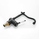 Vintage Kitchen Faucet  Matte Black Retro Design - Detailed view