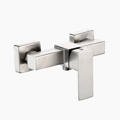 Modern Shower Mixer Tap  Brushed Stainless Steel Finish - Product showcase