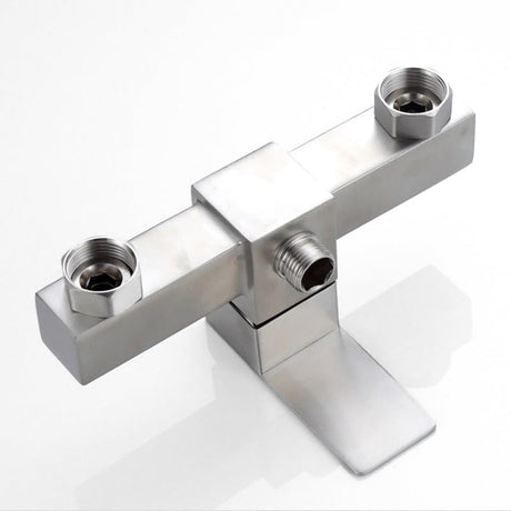 Modern Shower Mixer Tap  Brushed Stainless Steel Finish - Detailed view