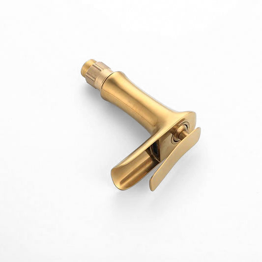 Waterfall Basin Faucet  Gold Brass Single Handle Design - Product example