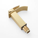 Modern Waterfall Basin Faucet  Brushed Gold Finish - Detailed view