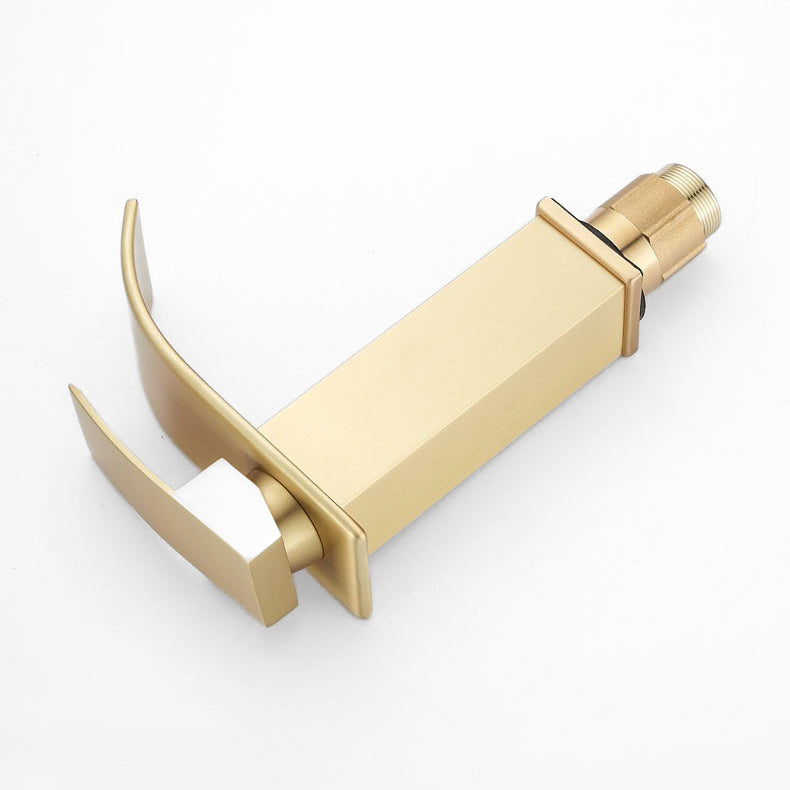 Modern Waterfall Basin Faucet  Brushed Gold Finish - Product example