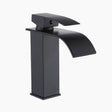 Modern Waterfall Basin Faucet  Matte Black Single Handle Design - Product showcase