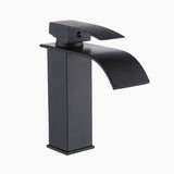 Modern Waterfall Basin Faucet  Matte Black Single Handle Design - Product showcase