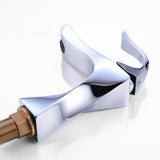 Modern Bathroom Faucet  Chrome Sculptural Design - Detailed view