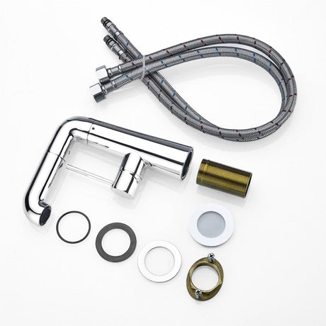Modern Basin Mixer Tap  Chrome Rotary Faucet - Detailed view