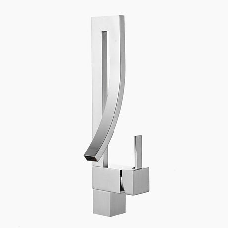 Modern Bathroom Faucet  Brushed Steel Single Handle Design - Product showcase