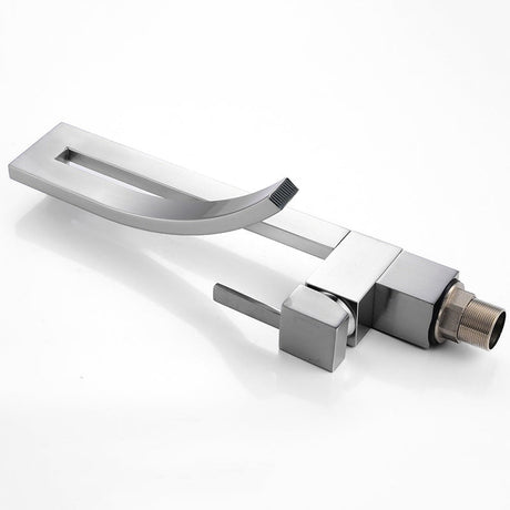 Modern Bathroom Faucet  Brushed Steel Single Handle Design - Product example