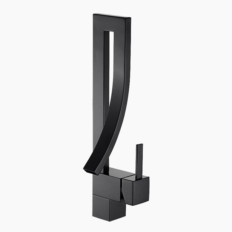 Modern Bathroom Faucet  Matte Black Square Design - Product showcase