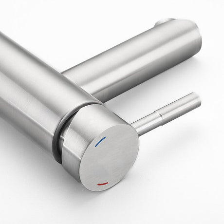 Modern Tall Basin Faucet  Brushed Stainless Steel Design - Product detail 4