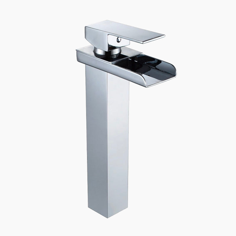 Waterfall Bathroom Faucet  Chrome Tall Single Handle Design - Product showcase