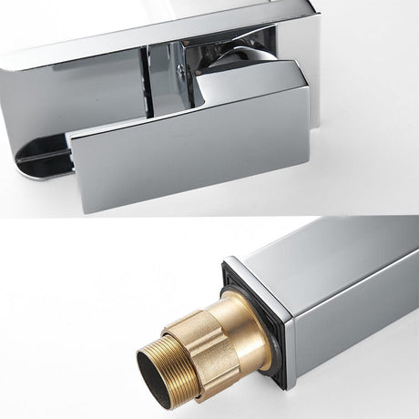 Waterfall Bathroom Faucet  Chrome Tall Single Handle Design - Detailed view