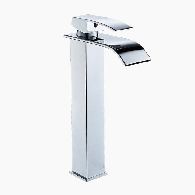 Waterfall Bathroom Faucet  Tall Chrome Vessel Mixer - Product showcase