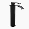 Modern Waterfall Faucet  Matte Black Vessel Sink Mixer - Product showcase