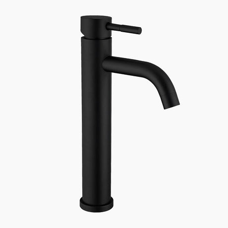 Modern Bathroom Faucet  Tall Matte Black Vessel Sink Mixer - Product showcase