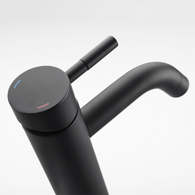 Modern Bathroom Faucet  Tall Matte Black Vessel Sink Mixer - Detailed view