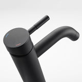 Modern Bathroom Faucet  Tall Matte Black Vessel Sink Mixer - Detailed view