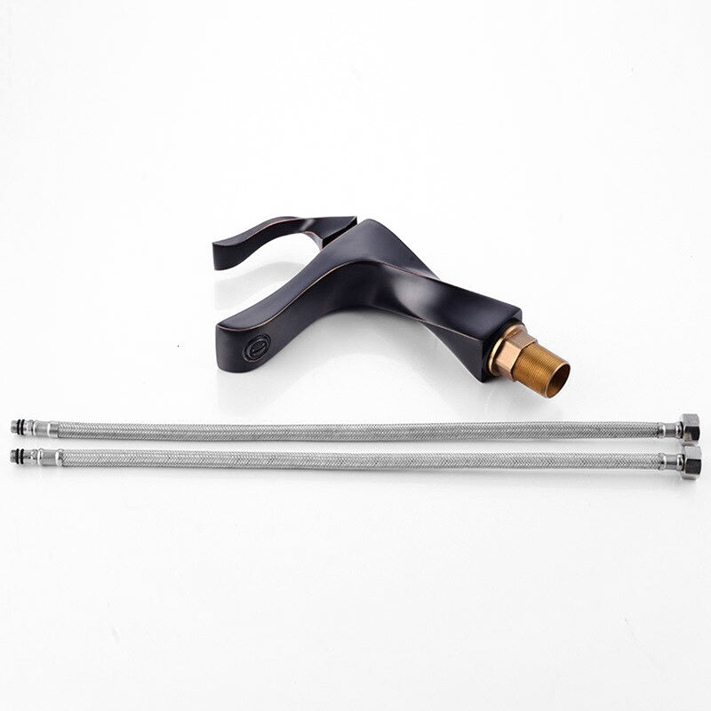 Modern Bathroom Faucet  Sculptural Oil-Rubbed Bronze Design - Detailed view