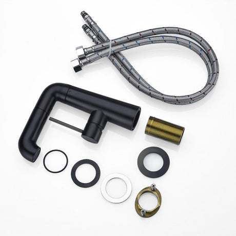 Modern Basin Mixer Tap  Matte Black Rotatable Design - Detailed view