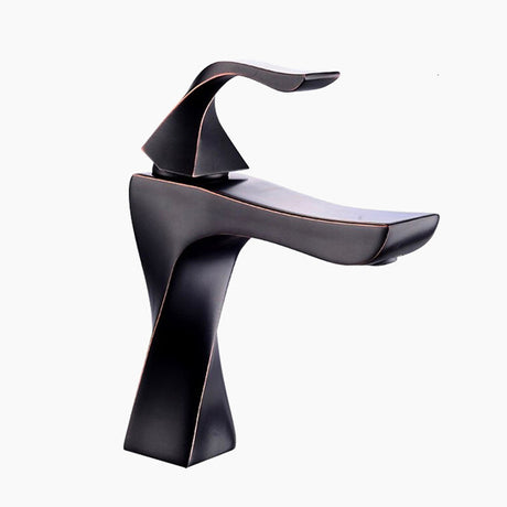 Modern Bathroom Faucet  Sculptural Oil-Rubbed Bronze Design - Product showcase