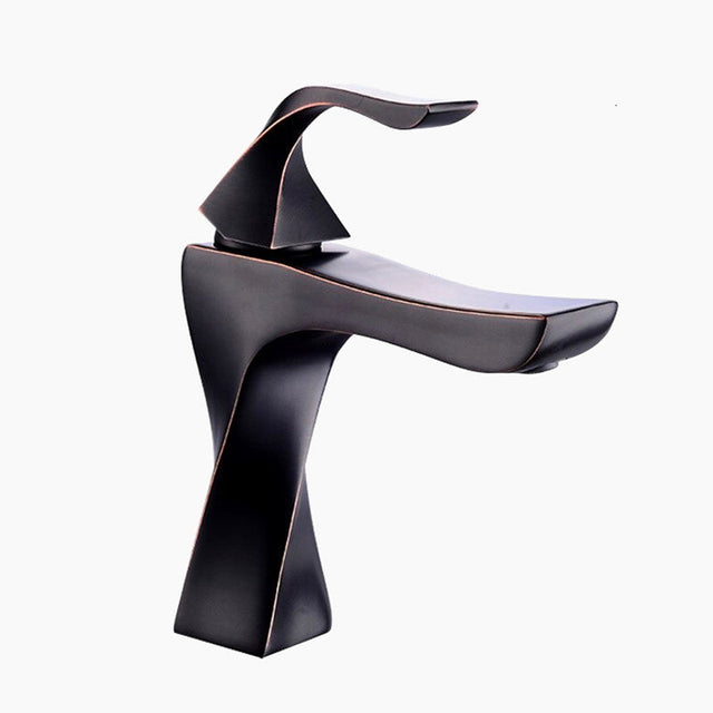 Modern Bathroom Faucet  Sculptural Oil-Rubbed Bronze Design - Product showcase