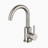 Modern Basin Mixer Tap  Brushed Steel Gooseneck Design - Product showcase
