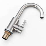 Modern Basin Mixer Tap  Brushed Steel Gooseneck Design - Product example