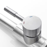 Modern Bathroom Faucet  Brushed Steel Single Handle Design - Detailed view