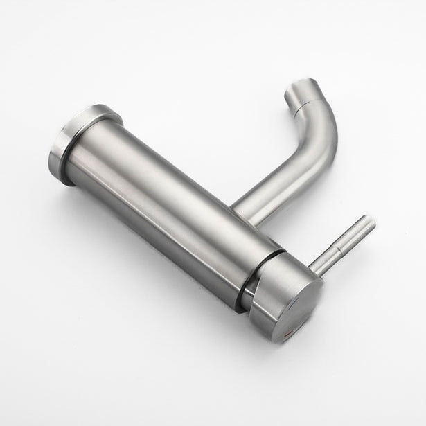 Modern Bathroom Faucet  Brushed Stainless Steel Single Handle - Detailed view