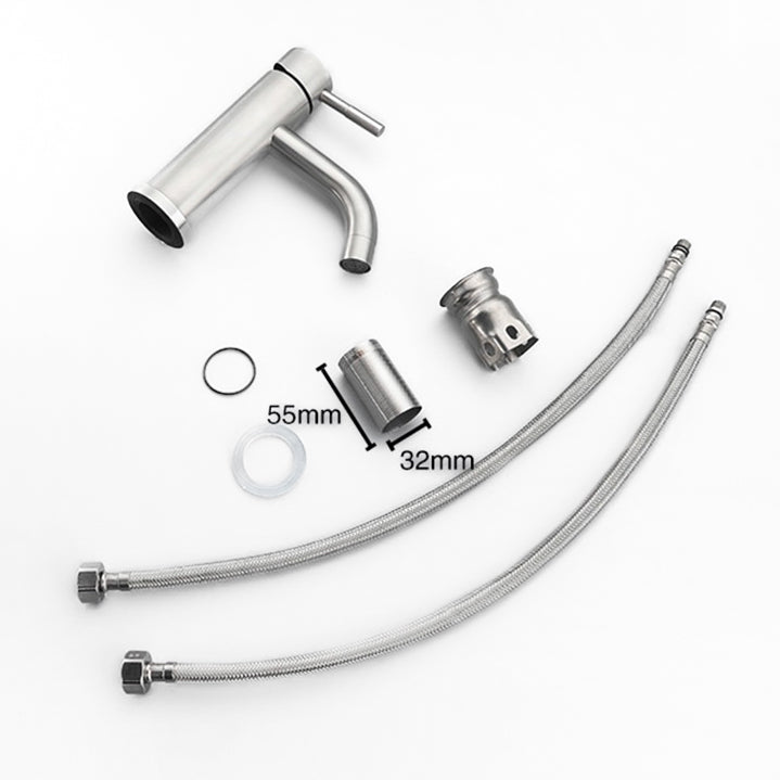 Modern Bathroom Faucet  Brushed Stainless Steel Single Handle - Product detail 4