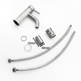 Modern Bathroom Faucet  Brushed Stainless Steel Single Handle - Product detail 4