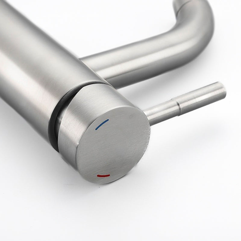 Modern Bathroom Faucet  Brushed Stainless Steel Single Handle - Product detail 5