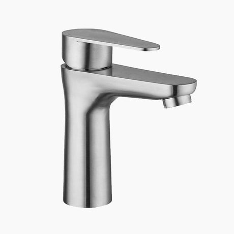 Modern Bathroom Faucet  Brushed Steel Single Handle Design - Product showcase
