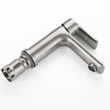 Modern Bathroom Faucet  Brushed Steel Single Handle Design - Product example