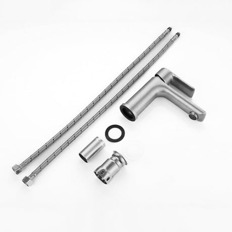 Modern Bathroom Faucet  Brushed Steel Single Handle Design - Product detail 4