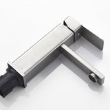 Modern Bathroom Faucet  Brushed Stainless Steel Square Design - Detailed view