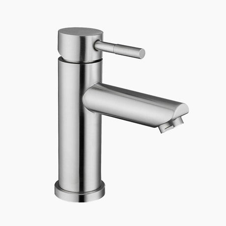 Modern Bathroom Faucet  Brushed Stainless Steel Single Handle - Product showcase