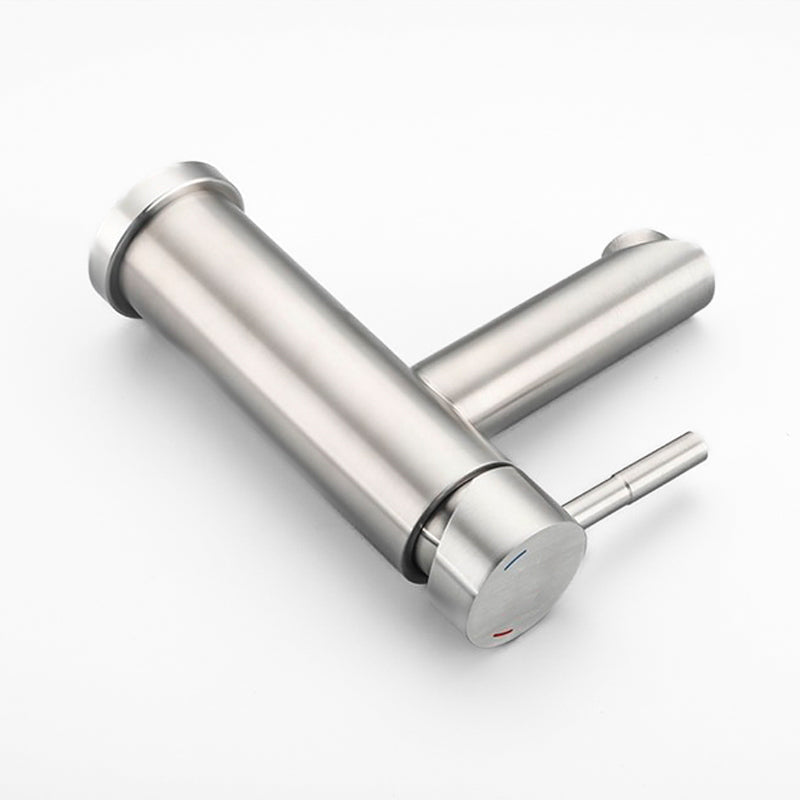 Modern Bathroom Faucet  Brushed Stainless Steel Single Handle - Product example