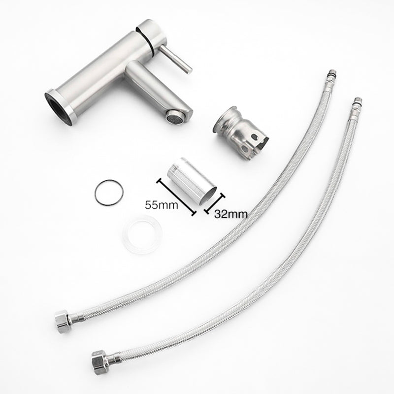 Modern Bathroom Faucet  Brushed Stainless Steel Single Handle - Product detail 4
