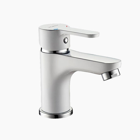 Modern Bathroom Faucet  White Zinc Alloy Single Handle - Product showcase
