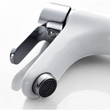 Modern Bathroom Faucet  White Zinc Alloy Single Handle - Detailed view
