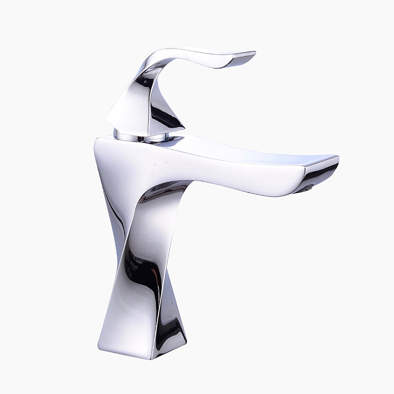 Modern Bathroom Faucet  Chrome Sculptural Design - Product showcase