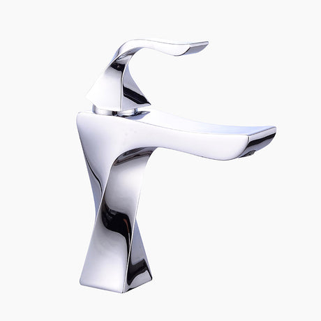 Modern Bathroom Faucet  Chrome Sculptural Design - Product showcase
