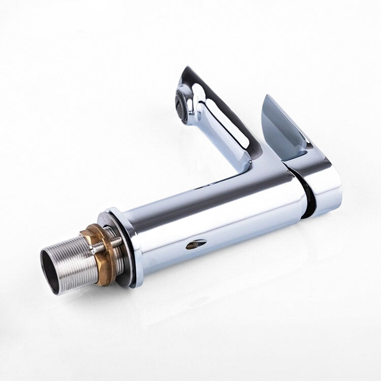 Modern Basin Mixer Tap  Chrome Single Lever Design - Detailed view
