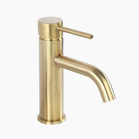 Modern Bathroom Faucet  Brushed Gold Brass Single Handle - Product showcase